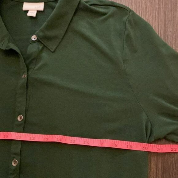 J.Jill Long Sleeve Green Button Down Tunic Top Size Large - Picture 7 of 8